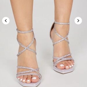 Elegant Silver Strappy Heels